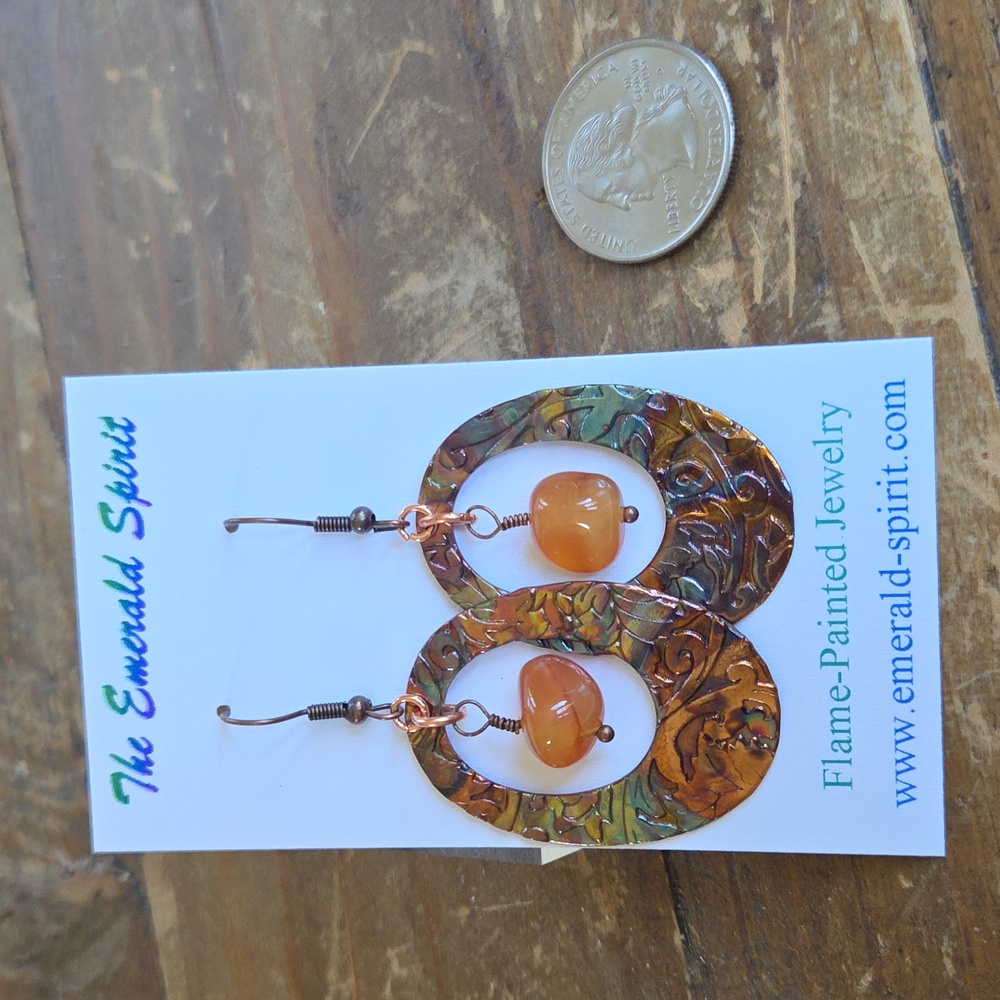 Flame Painted Multi Colored Earrings - image 2